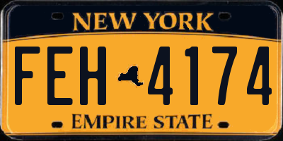 NY license plate FEH4174