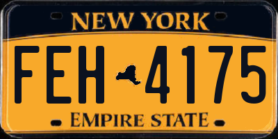 NY license plate FEH4175