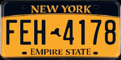NY license plate FEH4178