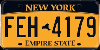 NY license plate FEH4179