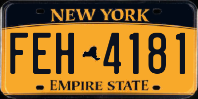 NY license plate FEH4181