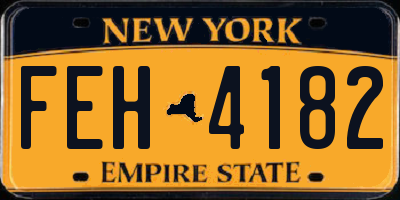 NY license plate FEH4182