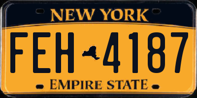 NY license plate FEH4187