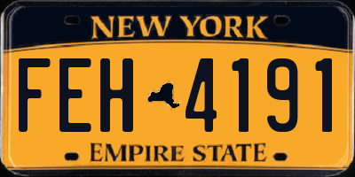 NY license plate FEH4191
