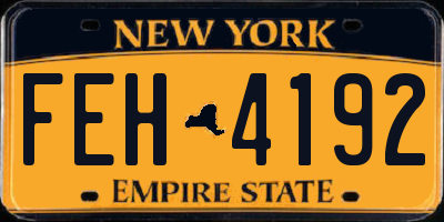 NY license plate FEH4192