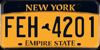 NY license plate FEH4201