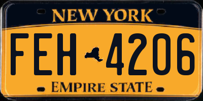 NY license plate FEH4206