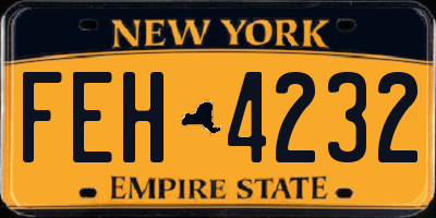 NY license plate FEH4232