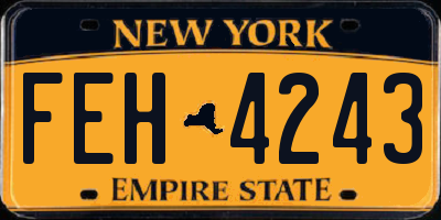 NY license plate FEH4243