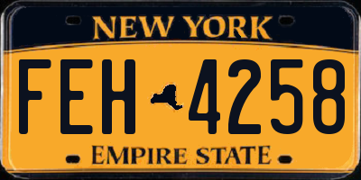 NY license plate FEH4258