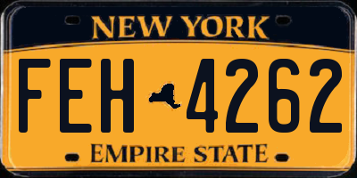 NY license plate FEH4262