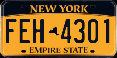 NY license plate FEH4301