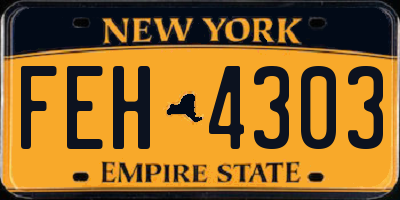 NY license plate FEH4303
