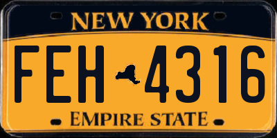 NY license plate FEH4316
