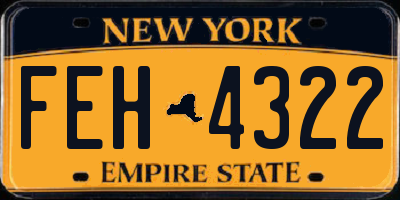 NY license plate FEH4322