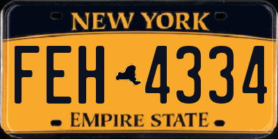 NY license plate FEH4334