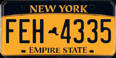 NY license plate FEH4335