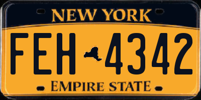 NY license plate FEH4342
