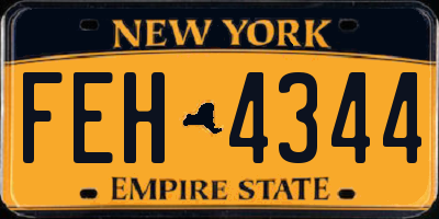 NY license plate FEH4344