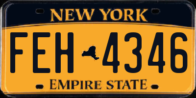 NY license plate FEH4346
