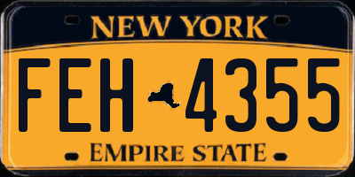 NY license plate FEH4355
