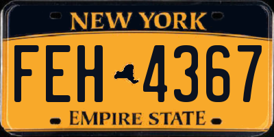 NY license plate FEH4367