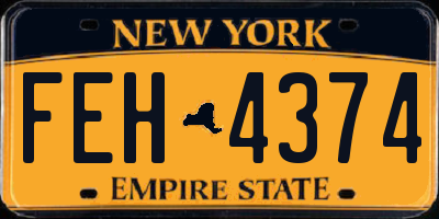 NY license plate FEH4374