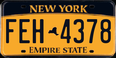 NY license plate FEH4378