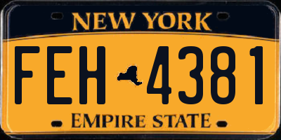 NY license plate FEH4381