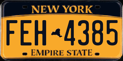 NY license plate FEH4385