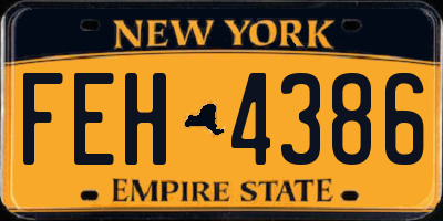NY license plate FEH4386