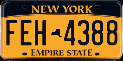 NY license plate FEH4388