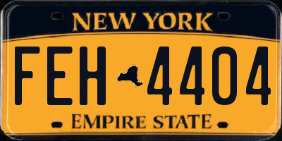NY license plate FEH4404