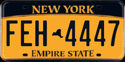 NY license plate FEH4447