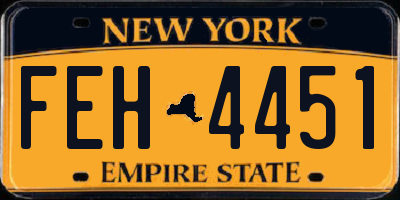 NY license plate FEH4451