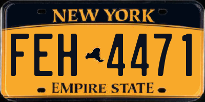 NY license plate FEH4471