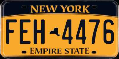 NY license plate FEH4476