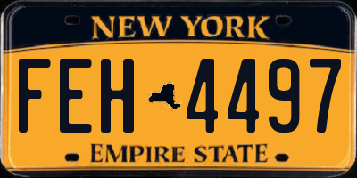 NY license plate FEH4497