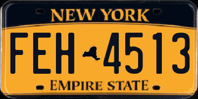 NY license plate FEH4513