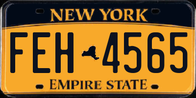 NY license plate FEH4565