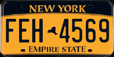 NY license plate FEH4569