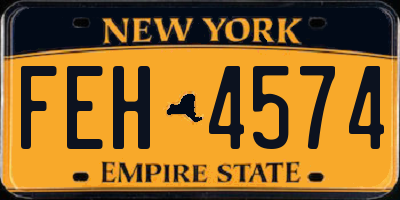 NY license plate FEH4574