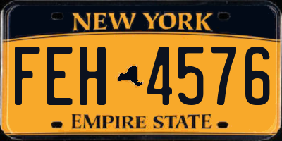 NY license plate FEH4576