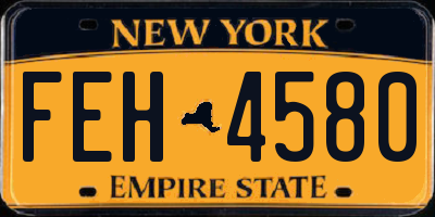 NY license plate FEH4580