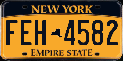 NY license plate FEH4582