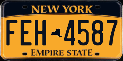 NY license plate FEH4587