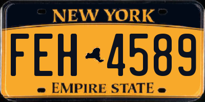 NY license plate FEH4589