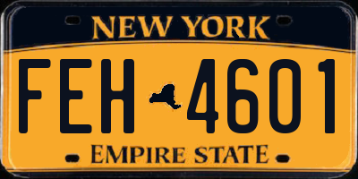 NY license plate FEH4601