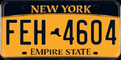 NY license plate FEH4604