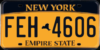 NY license plate FEH4606